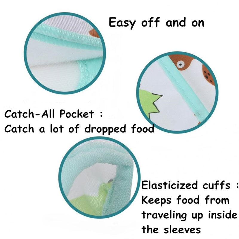 Waterproof Long Sleeved Baby Toddler Bibs Shirt Bibs 5 Pcs Set for 3 -24 Months HaimoBurg